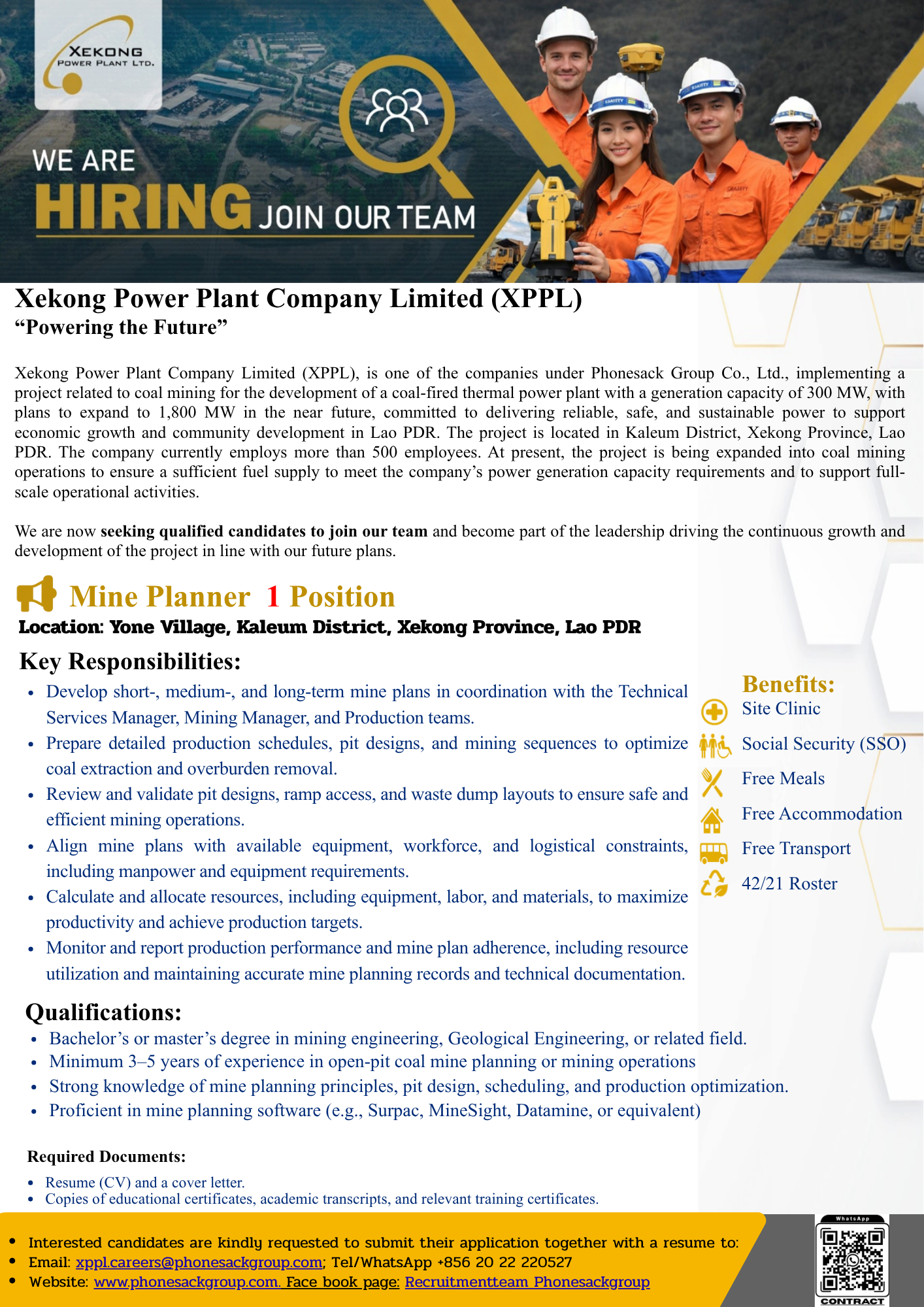 Mine Planner 1 Position