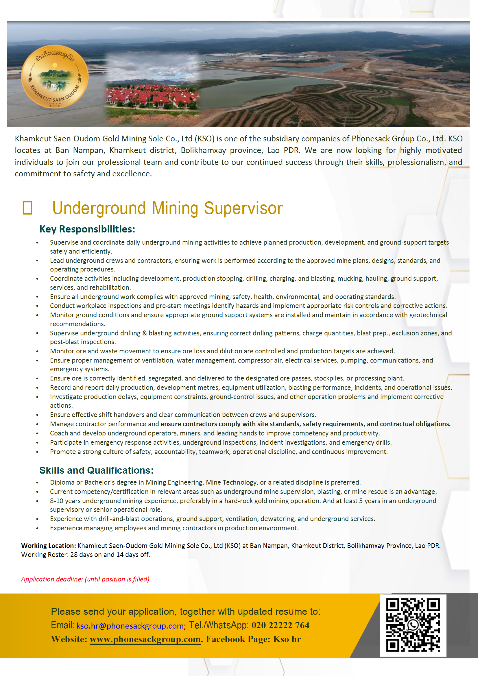 Underground Mining Supervisor