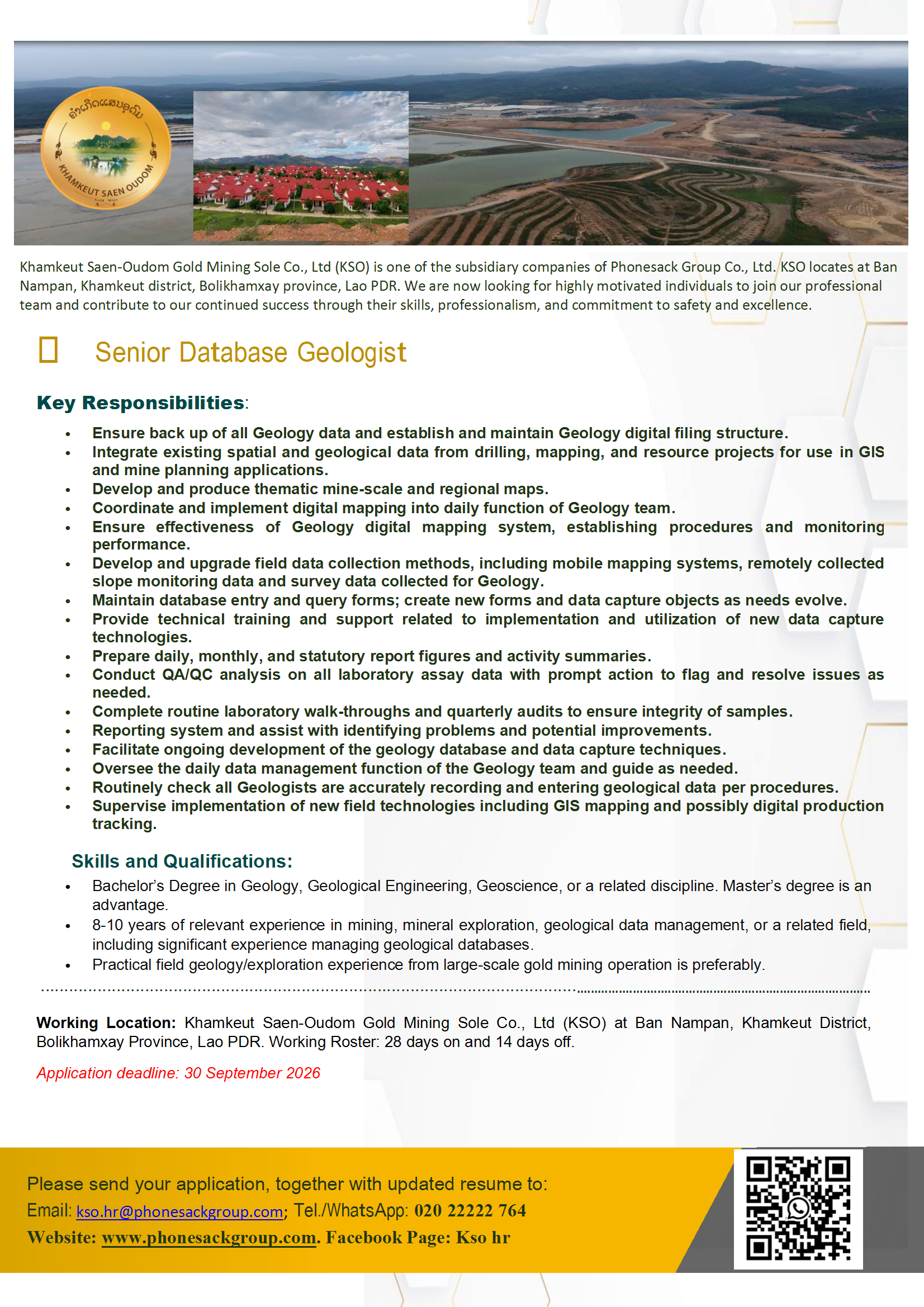 Senior Database Geologist