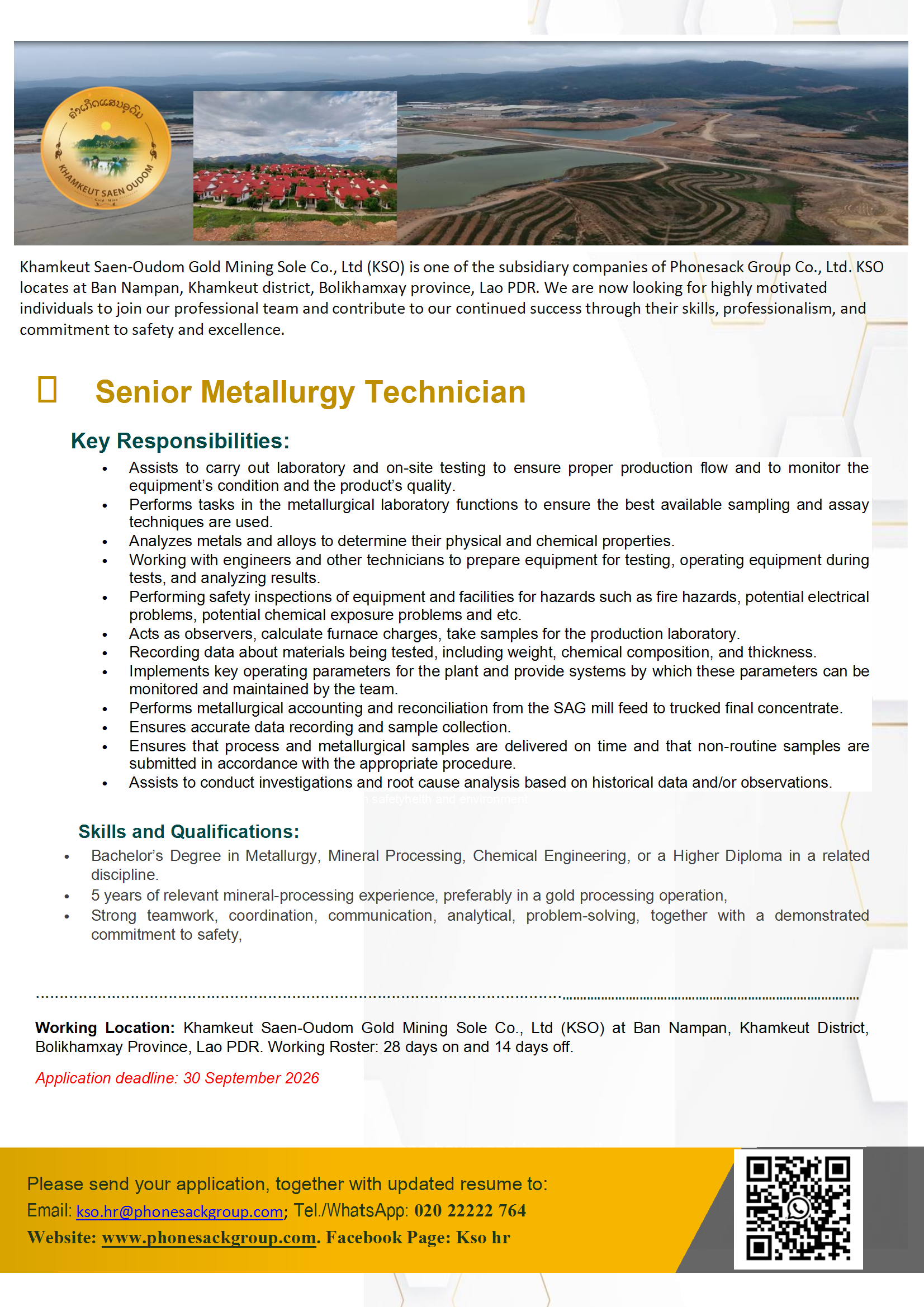 Senior Metallurgy Technician